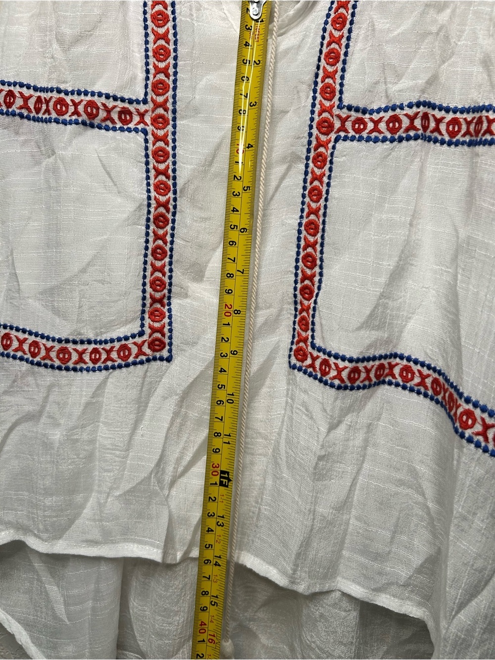 THML White Embroidered Boho Sleeveless Top size M - Picture 7 of 8